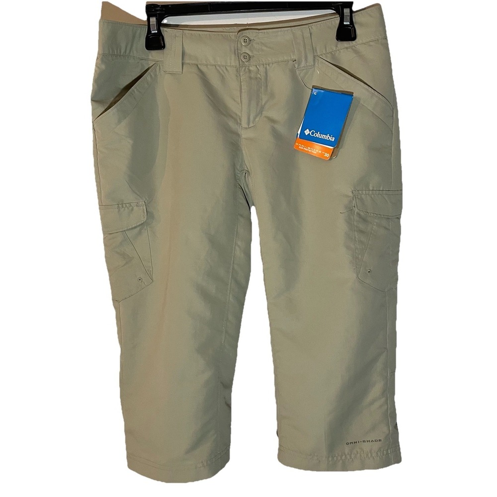 New Columbia Cargo Capri Hiking Pant Women's Size 6 Omni-Shade Mid-Rise Outdoor